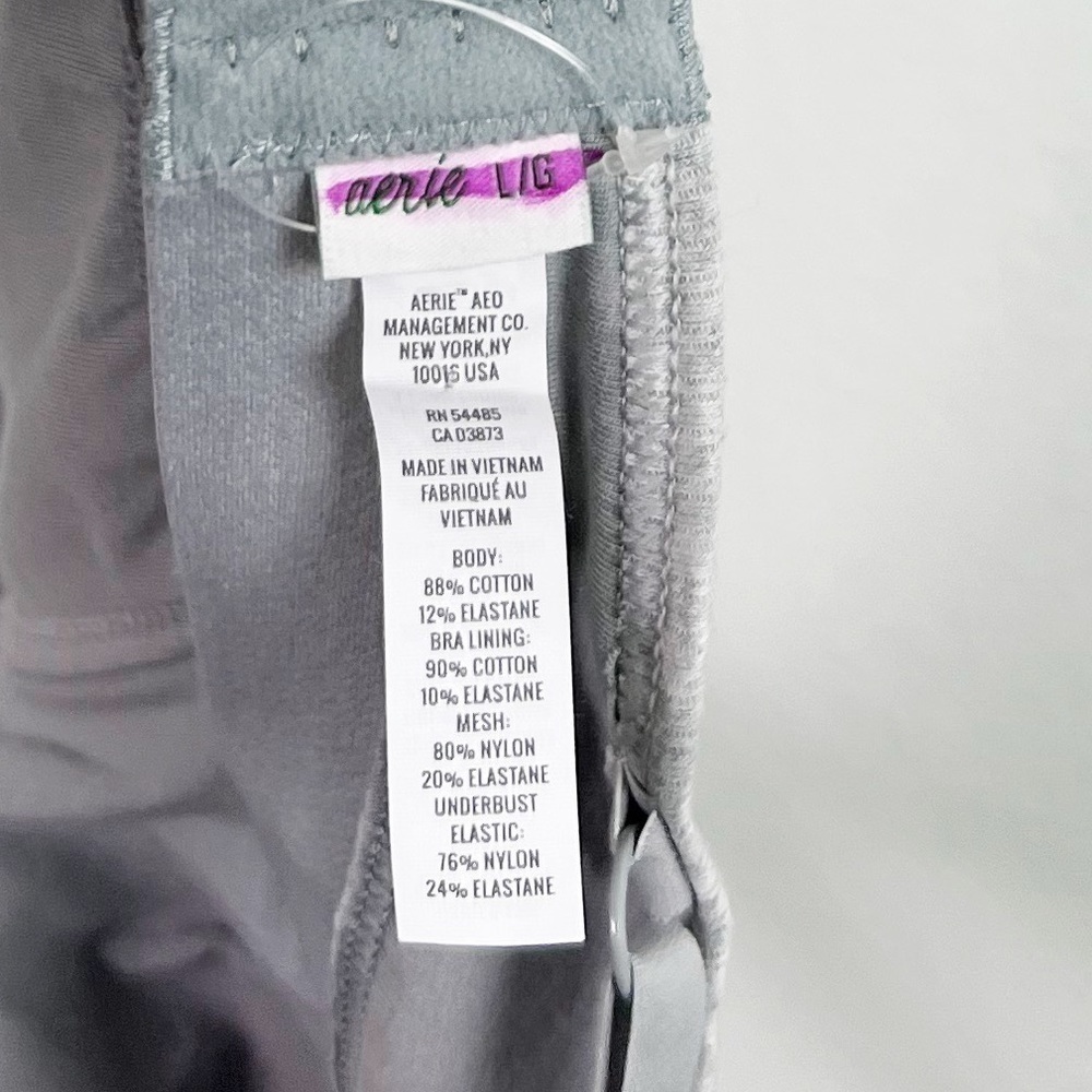NEW Aerie Ribbed Keyhole Triangle Bralette in Grey - Picture 6 of 8